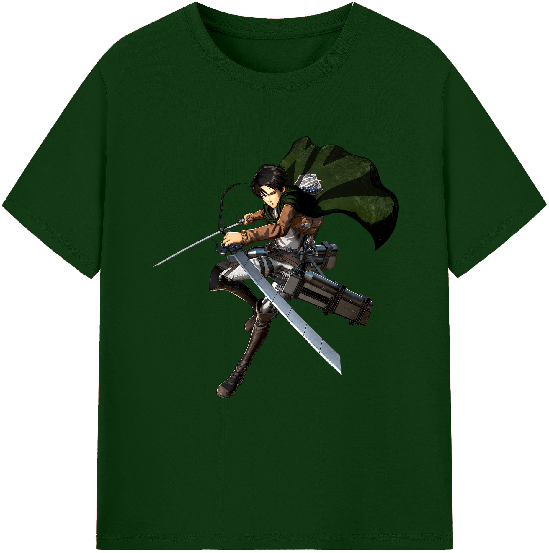（画像用） 進撃の巨人 リヴァイ·アッカーマン Attack on Titan Levi Ackerman 綿100％半袖Tシャツ（フロントプリント）